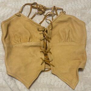 Vintage handmade deerskin top